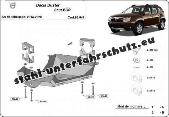 Stahlschutz für AGR-Ventil der Marke  Dacia Duster