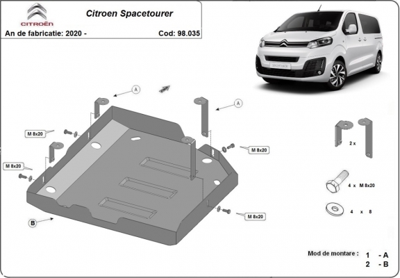 Stahlschutz für AdBluetank der Marke Citroen Spacetourer