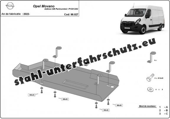 Stahlschutz für AdBluetank der Marke Opel Movano C 