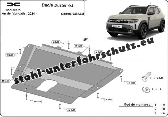 Aluminium Unterfahrschutz für Motor der Marke Dacia Duster - 4x2 +4x4