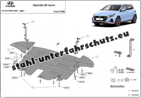 Unterfahrschutz für Motor der Marke Hyundai i20 Hybrid