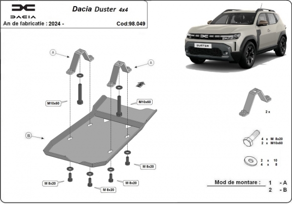 Aluminium Differentialschutz für Dacia Duster 4x4