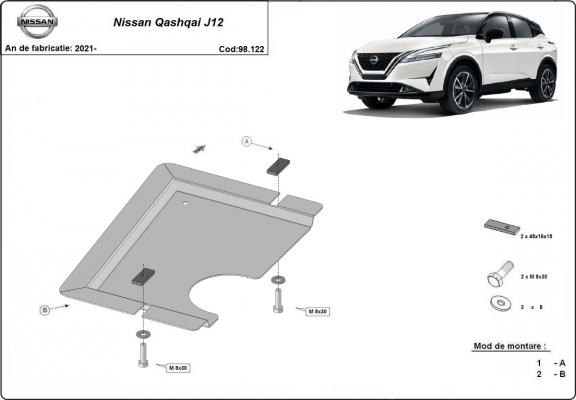 Stahl Differentialschutz für Nissan Qashqai J12