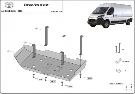 Stahlschutz für AdBluetank der Marke Toyota Proace Max