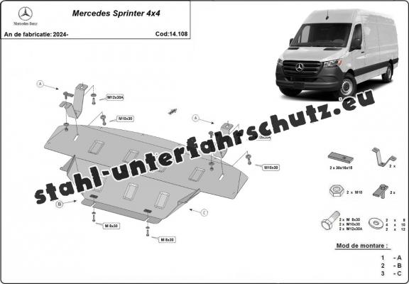 Unterfahrschutz für Motor der Marke Mercedes Sprinter 907  4x4