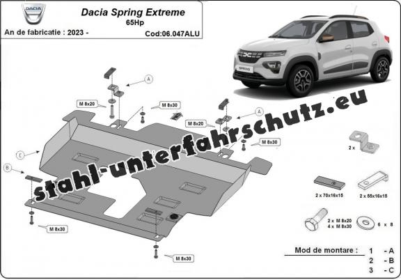 Aluminium  Unterfahrschutz Dacia Spring Extreme