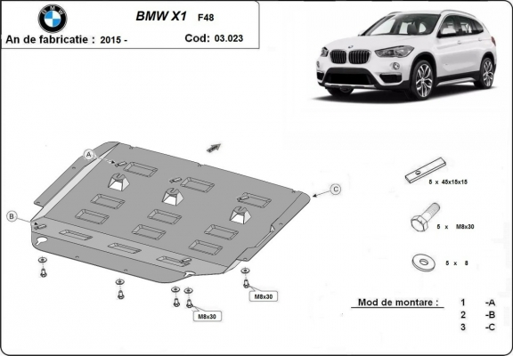 Unterfahrschutz für Motor der Marke  BMW X1  F48