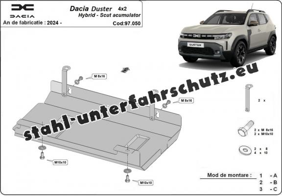 Stahl-Batterieschutz für Dacia Duster Hybrid