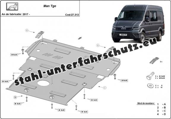 Unterfahrschutz für Motor der Man TGE