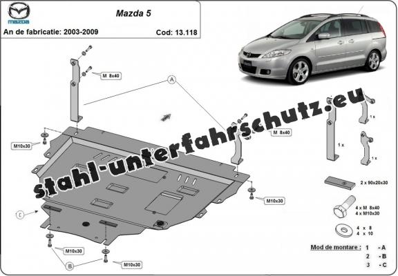 Unterfahrschutz für Motor der Marke Mazda 5