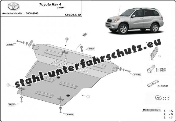 Unterfahrschutz für Motor der Marke Toyota Rav4 Diesel