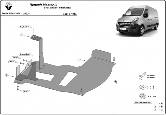Unterfahrschutz für Katalysator/cat lock der Marke Renault Master 3