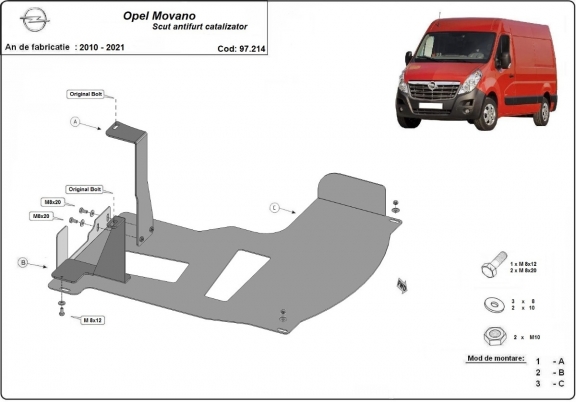 Unterfahrschutz für Katalysator/cat lock der Marke Opel Movano B 