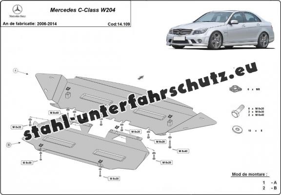 Unterfahrschutz für Motor der Marke Mercedes C-Class W204