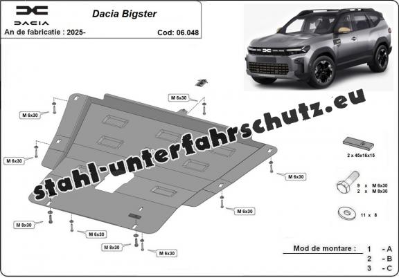 Unterfahrschutz für Motor der Marke Dacia Bigster - 4x4 + 4x2