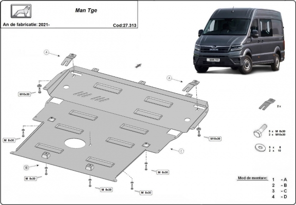 Unterfahrschutz für Motor der Man TGE