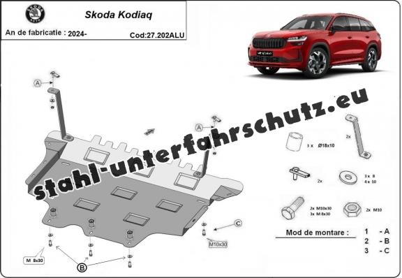 Aluminium Unterfahrschutz für Motor der Marke Skoda Kodiaq