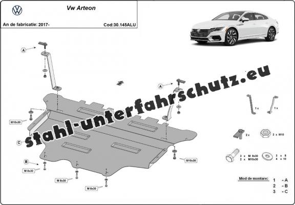 Aluminium Unterfahrschutz für Motor der Marke VW Arteon