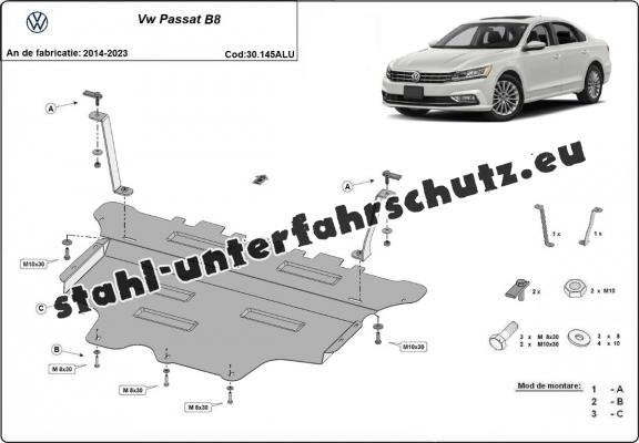 Aluminium Unterfahrschutz für Motor der Marke VW Passat B8
