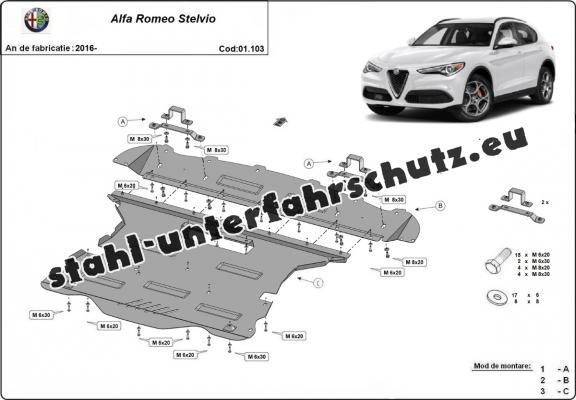 Unterfahrschutz für Motor der Marke Alfa Romeo Stelvio