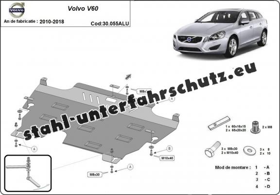 Aluminium Unterfahrschutz für Motor und Getriebe für den Volvo V60