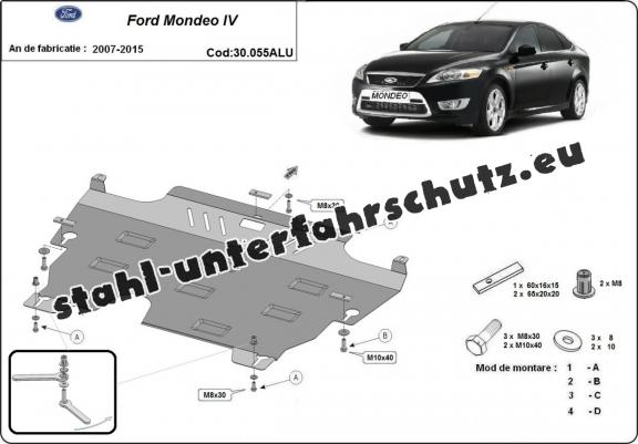 Aluminium Unterfahrschutz für Motor und Getriebe für den Ford Mondeo 4