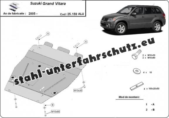 Aluminium Unterfahrschutz für Motor für den Suzuki Grand Vitara 2