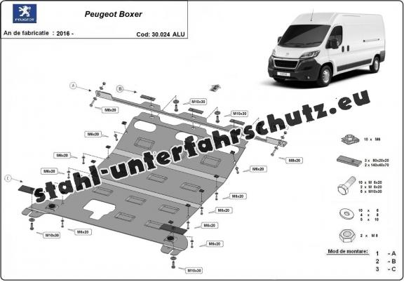 Aluminium Unterfahrschutz für Motor und Getriebe für den Peugeot Boxer