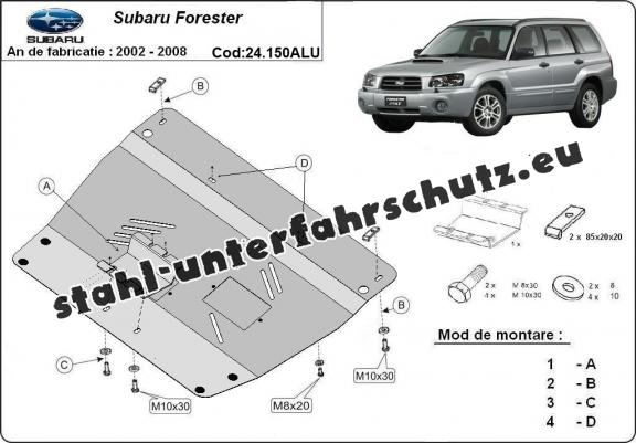 Aluminium Unterfahrschutz für Motor und Getriebe für den Subaru Forester 2