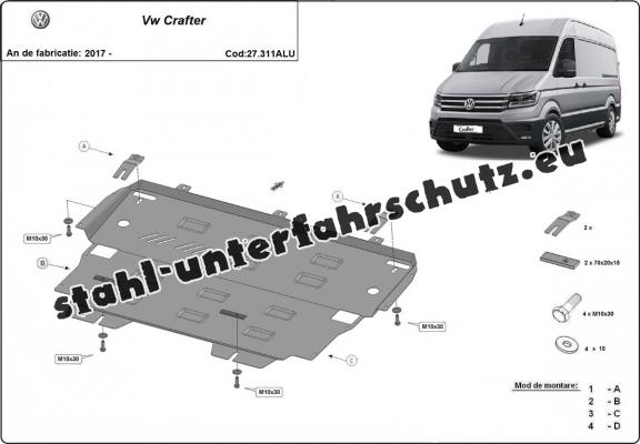Aluminium Unterfahrschutz für Motor und Getriebe für den Vw Crafter