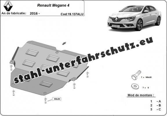 Aluminium Unterfahrschutz für Motor der Marke Renault Megane IV