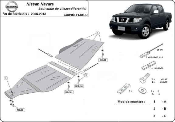 Aluminium Getriebe Schutz für Nissan Navara
