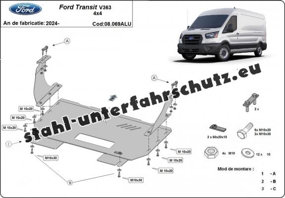 Aluminium Unterfahrschutz für Motor der Marke  Ford Transit V363 4x4