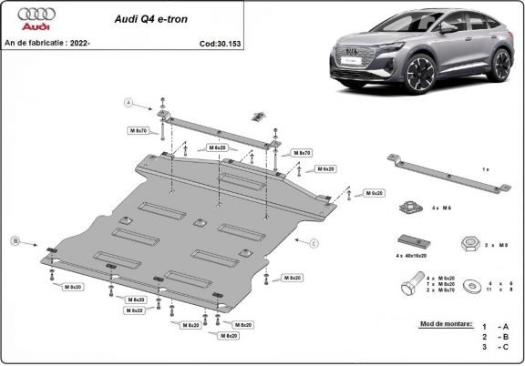 Unterfahrschutz für Motor der Marke Audi Q4 e-tron