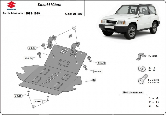 Unterfahrschutz für Motor der Marke Suzuki Vitara