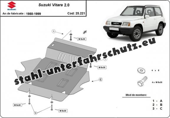 Stahl Getriebe Schutz für  Suzuki Vitara 2.0