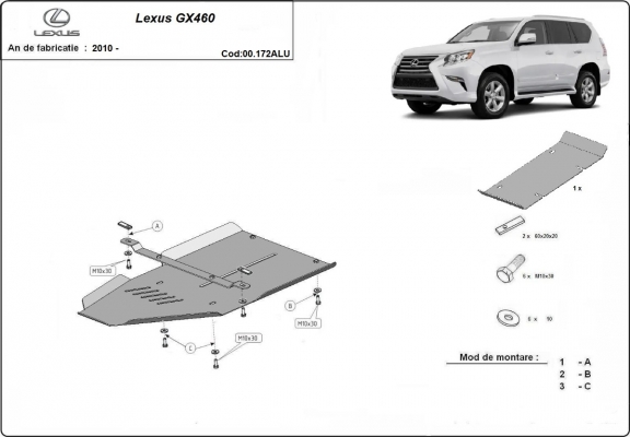 Aluminium Getriebe Schutz für Lexus GX460