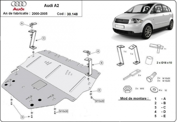Unterfahrschutz für Motor der Marke Audi A2