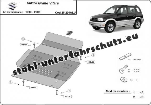 Aluminium Unterfahrschutz für Motor der Marke Suzuki Grand Vitara Aluminium Unterfahrschutz für Motor der Marke Suzuki Grand Vitara