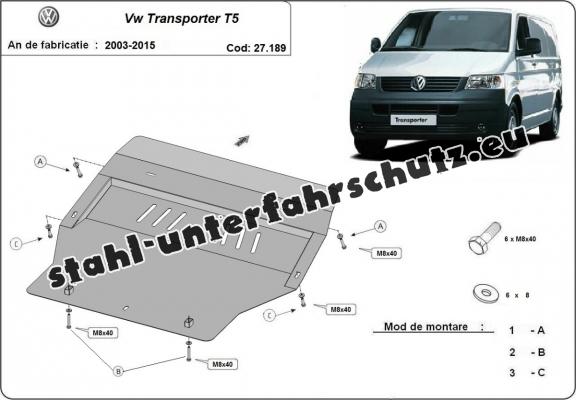 Unterfahrschutz für Motor der Marke Volkswagen Transporter T5