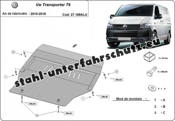 Aluminium Unterfahrschutz für Motor der Marke Volkswagen Transporter T6