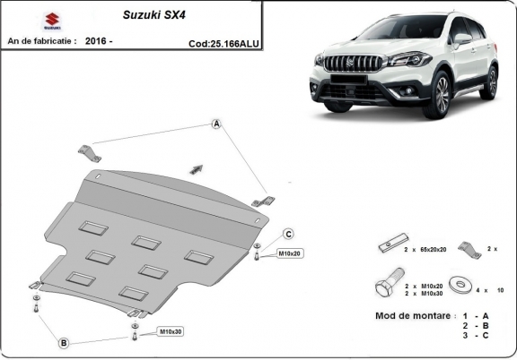 Aluminium Unterfahrschutz für Motor der Marke Suzuki SX4 