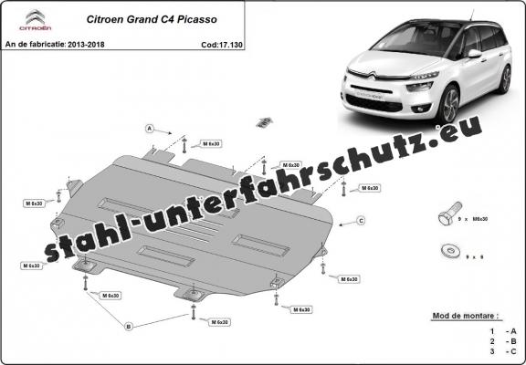 Unterfahrschutz für Motor der Marke Citroen C4