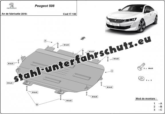 Unterfahrschutz für Motor der Marke Peugeot 508