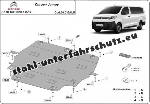 Aluminium  Unterfahrschutz Citroen Jumpy 