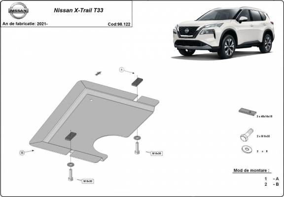Stahl Differentialschutz für Nissan X Trail