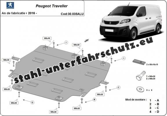 Aluminium  Unterfahrschutz Peugeot Traveller 