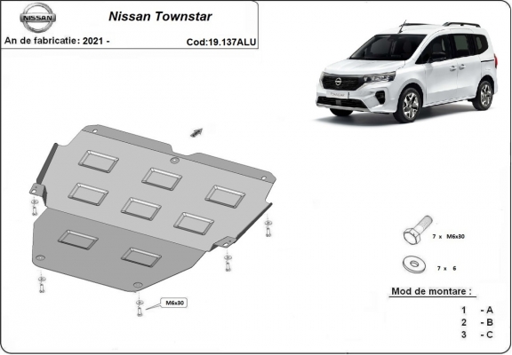Aluminium Unterfahrschutz für Motor der Marke Nissan Townstar
