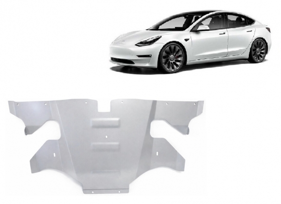 Hinterer Aluminium-Motorschutz für Elektromotor – Tesla Model 3 AWD