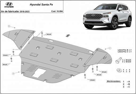 Unterfahrschutz für Motor der Marke Hyundai Santa Fe
